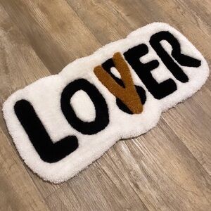 Black and Brown 'LOVER' Home Accent Rug